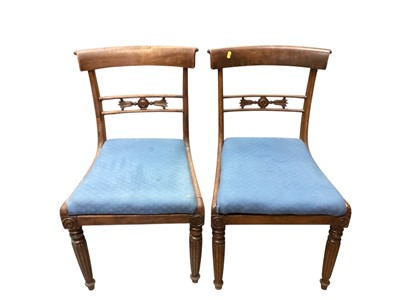 Lot 1322 - Pair of 19th century mahogany bar back dining chairs