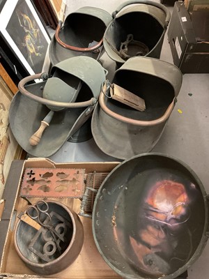 Lot 307 - Four coal scuttles and other metal ware