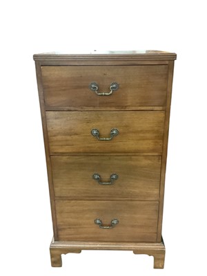 Lot 1327 - George III style mahogany narrow chest of four drawers, 52.5cm wide, 47cm deep, 101cm high