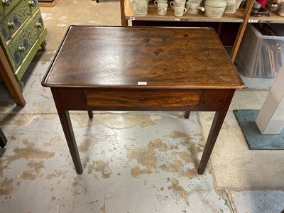 Lot 1330 - Georgian mahogany table with single drawer on fluted square legs, 86.5cm x 59cm x 73cm high