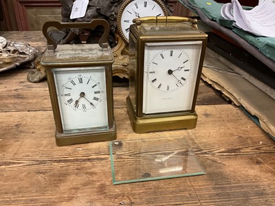 Lot 46 - Two brass cased carriage clocks, including one with a Japy Freres movement