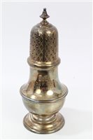 Lot 442 - Contemporary Silverer sugar caster of baluster...