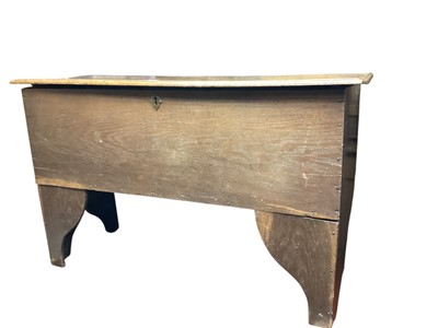 Lot 1358 - Late 18th century elm coffer, 113cm wide, 47cm deep, 69.5cm high