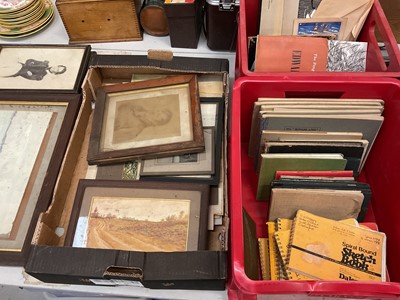 Lot 309 - Collection of sketch books, framed photographs and pictures