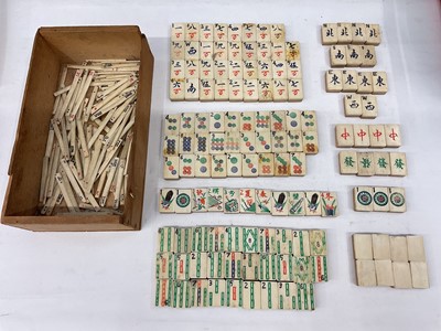 Lot 311 - Chinese bone and bamboo mahjong set