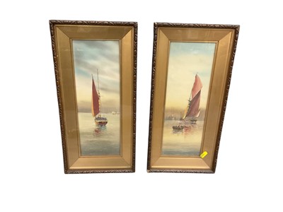 Lot 797 - Pair of seascape watercolours in glazed frames