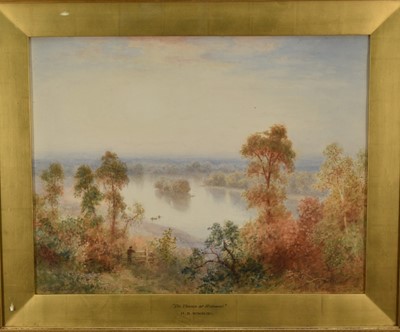 Lot 1326 - Henry Bowser Wimbush (1858 - 1943) watercolour study "The Thames at Richmond"