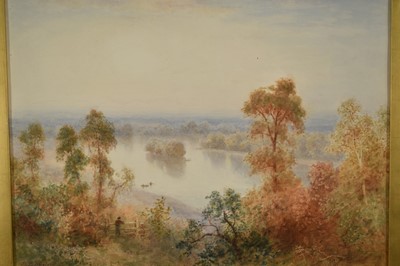 Lot 1326 - Henry Bowser Wimbush (1858 - 1943) watercolour study "The Thames at Richmond"