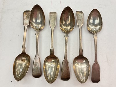 Lot 1115 - Six silver teaspoons, four Georgian and two Victorian