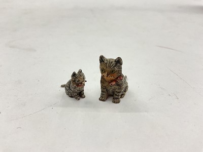 Lot 315 - Two Austrian cold painted bronze miniature cats