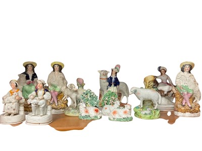 Lot 203 - Group of 19th century Staffordshire Sheep ornaments