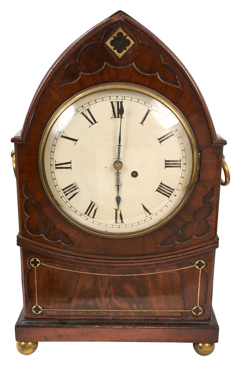 Lot 608 - Regency bracket clock in Gothic case