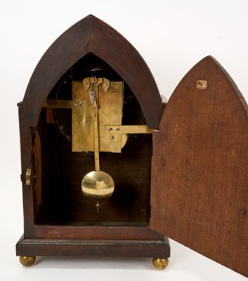Lot 608 - Regency bracket clock in Gothic case