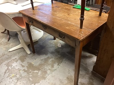 Lot 1393 - Antique pine side table with single drawer, 99cm wide, 61.5cm deep, 76cm high