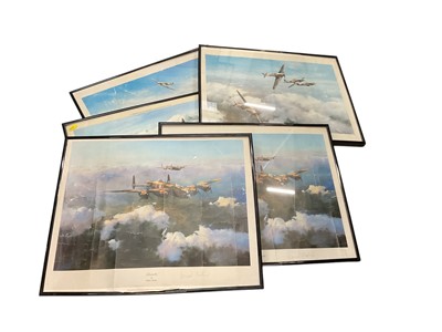 Lot 462 - Group of five Second World War Robert Taylor aviation prints, signed by veterans