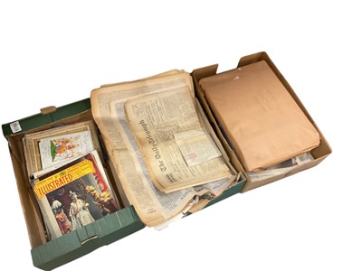 Lot 463 - Three boxes of mixed ephemera to include newspapers from historically significant days (3 boxes).