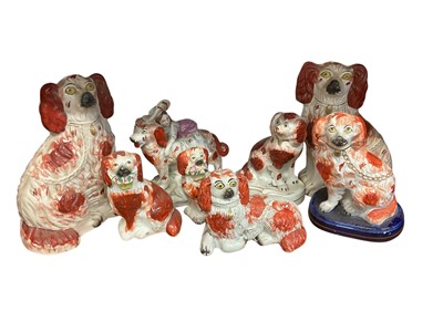 Lot 202 - Woofully good collection of 19th century Staffordshire spaniels