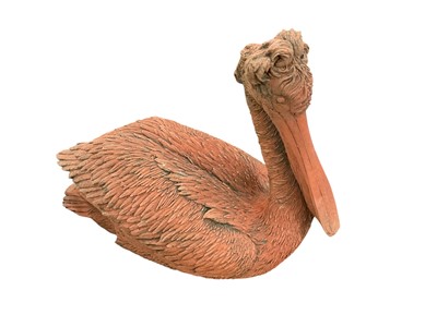 Lot 478 - Terracotta coloured Pelican sculpture