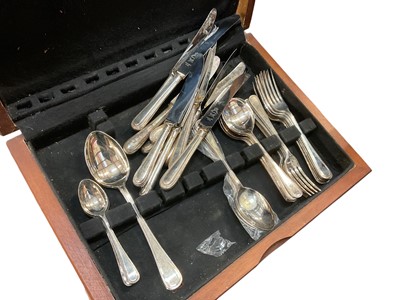 Lot 479 - Canteen of silver plated beaded edge pattern cutlery