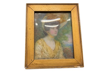 Lot 215 - 19th century portrait miniature of ivory