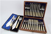 Lot 463 - Set of twelve pairs Silverer plated fish...