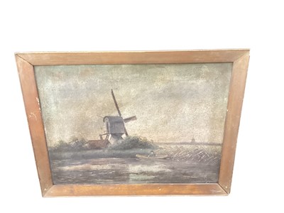 Lot 126 - Three oil paintings of windmills