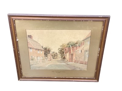 Lot 123 - H.J Wykes watercolour - Sproughton Village, Suffolk, together with two other watercolours, oil painting and two prints (6)