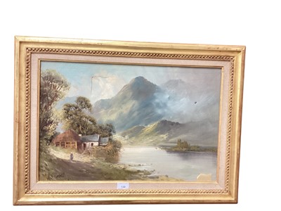 Lot 130 - F.E Jamieson (W.Kennedy) oil on canvas - Highland loch scene, signed with F.E Jamieson's pseudonym W.Kennedy