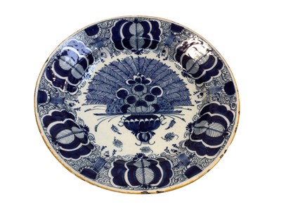 Lot 5087 - 18th century Dutch Delft ‘peacock’ charger