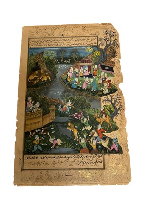 Lot 283 - 19th century Indian school manuscript leaf, approximately 30 x 20cm