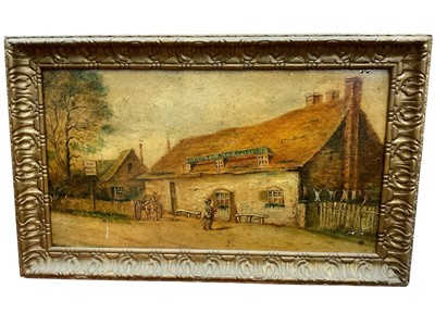 Lot 284 - English School, 19th century oil on board, The Punch Bowl tavern