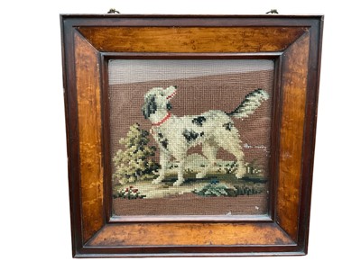 Lot 236 - Antique embroidery depicting a spaniel