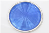 Lot 477 - 1920s Silverer dish with blue guilloche and...