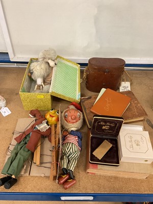 Lot 74 - Sundry items, including Pelham puppets, John Sterling lighter, binoculars, etc