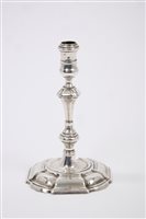 Lot 478 - Georgian cast Silverer taperstick of...