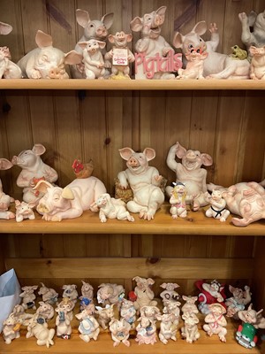 Lot 798 - Collection of 'Pigtails' pig ornaments, various sizes