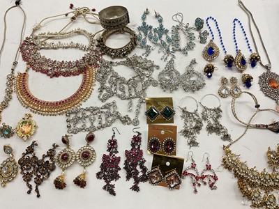 Lot 1140 - Collection of Indian-style paste set jewellery and quantity of bangles (3 boxes)