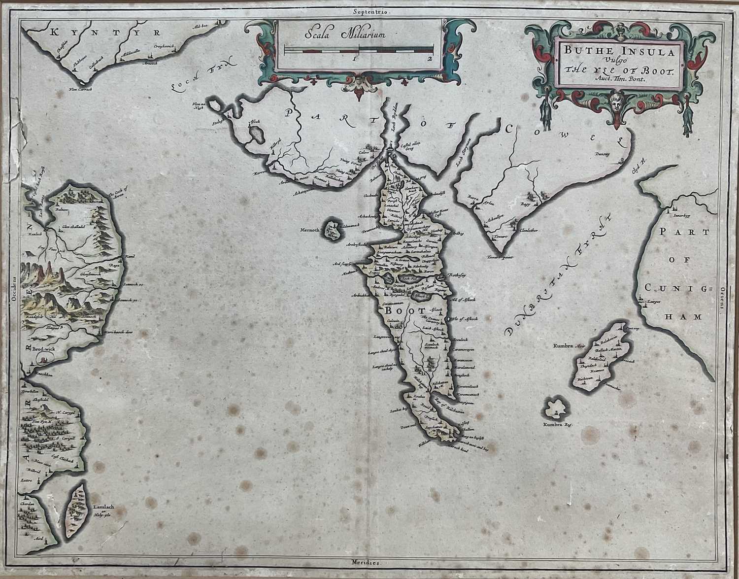 Lot 237 - Timothy Pont, 17th century hand coloured