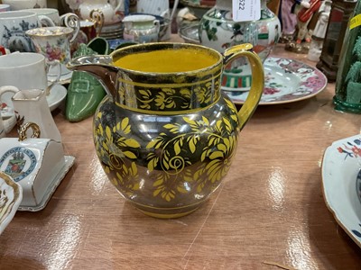 Lot 526 - 19th century canary yellow and silver lustre jug.