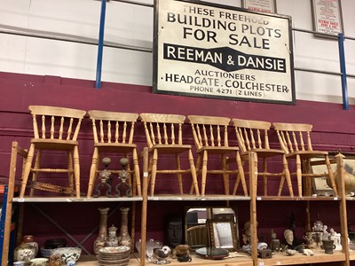 Lot 1449 - Set of six pine kitchen chairs