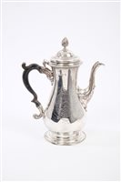 Lot 489 - George III Silverer coffee pot of baluster...