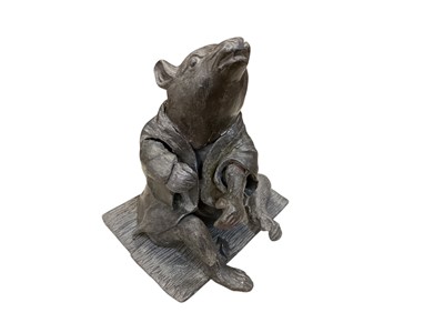 Lot 532 - Small metal sculpture of Ratty from Wind in the Willows, signed ratty, 1918.