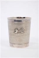 Lot 490 - Early Victorian Silverer beaker of tapering...