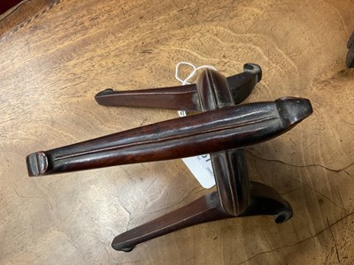Lot 767 - Chinese hardwood three legged bowl stand