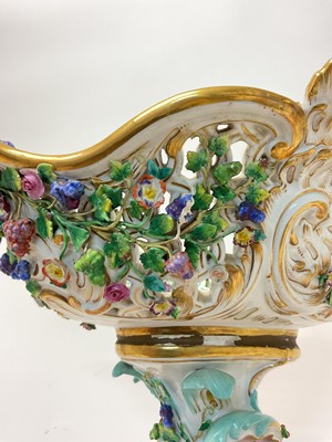 Lot 1 - Trio of late 19th century Meissen table centres, each mounted with cherubic figures