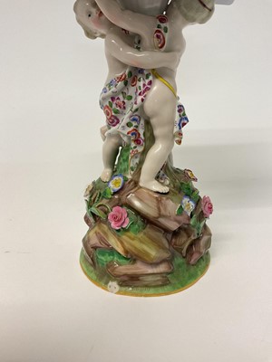 Lot 1 - Trio of late 19th century Meissen table centres, each mounted with cherubic figures