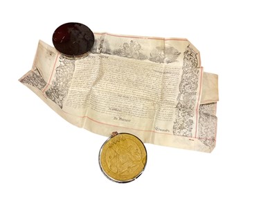 Lot 536 - Antique vellum indenture with wax seal