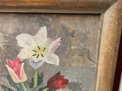 Lot 1066 - *Mary Potter (1900-1981) oil on canvas - Still Life Spring Flowers, initialled, 30cm x 25.5cm, in painted frame