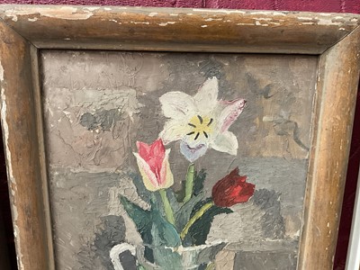 Lot 1066 - *Mary Potter (1900-1981) oil on canvas - Still Life Spring Flowers, initialled, 30cm x 25.5cm, in painted frame