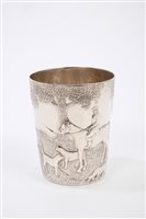 Lot 495 - Victorian Silverer beaker of tapering...